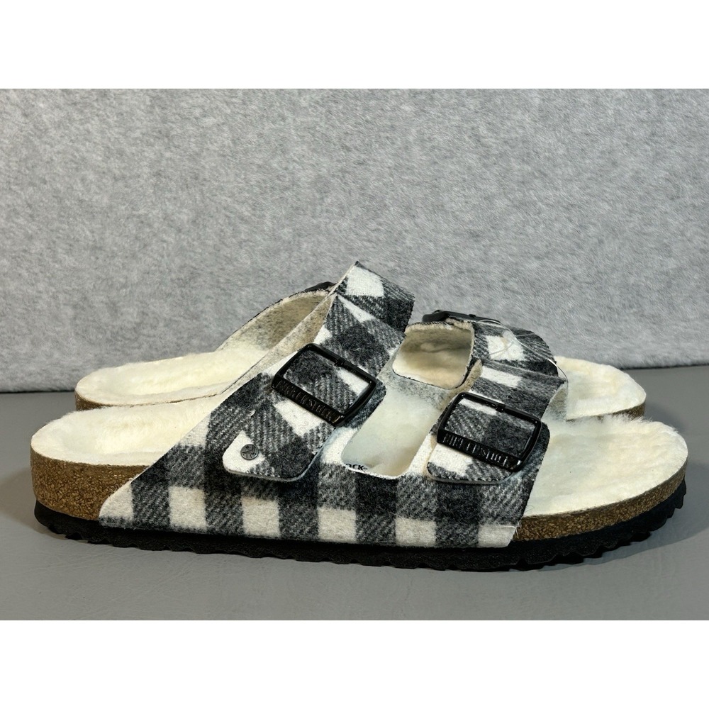 Birkenstock Womens Arizona Rivet Plaid Black/White Sandals US Ladies 11 Mens 9 N - Picture 3 of 9